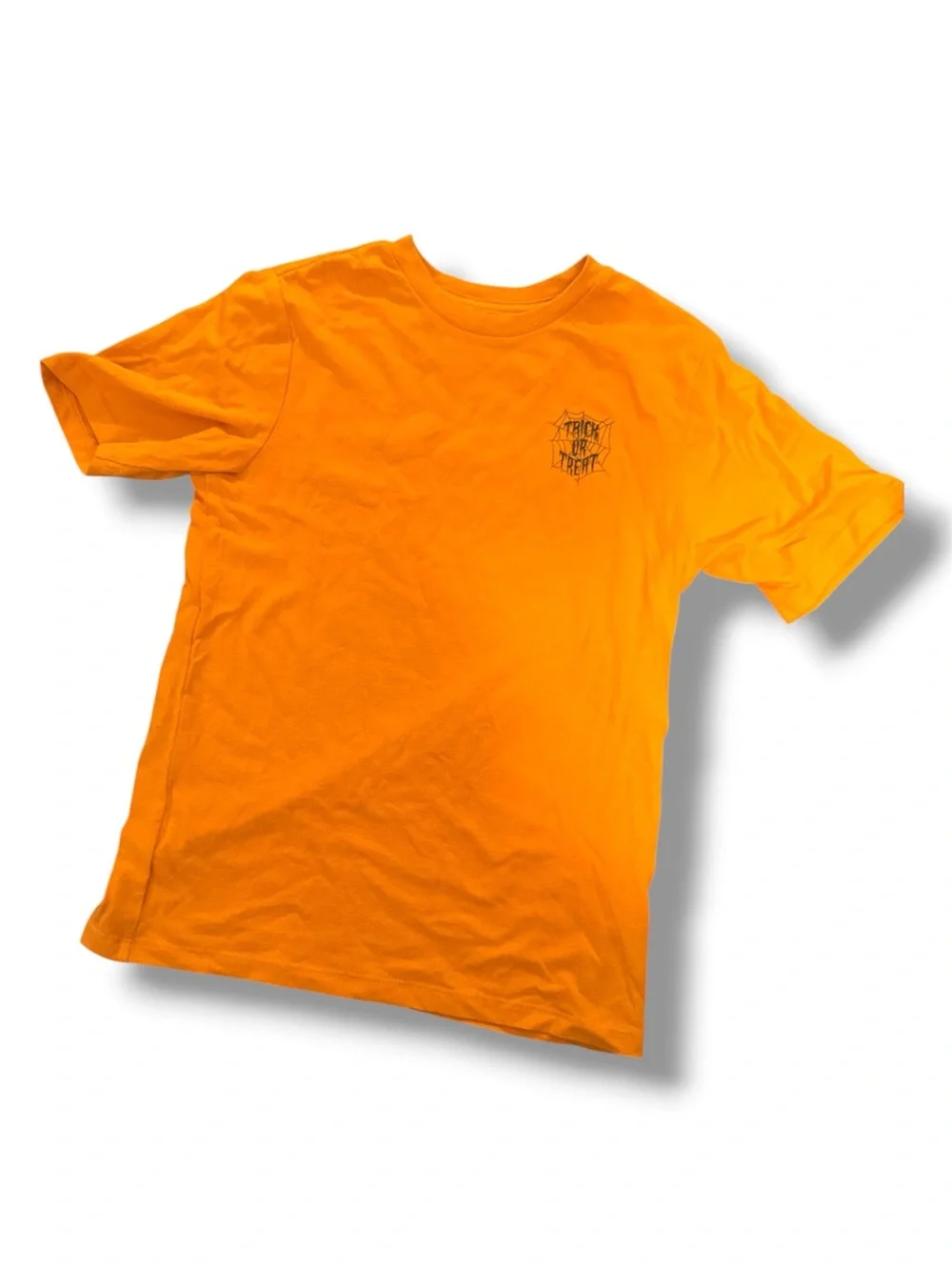 Wonder Nation Boys Halloween Orange Graphic Short Sleeve T-Shirt Size L (10-12)
